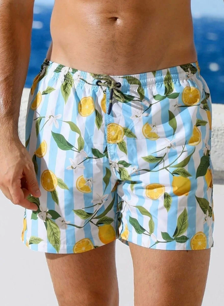 Плавки мужские B645JI Jolidon 25 шорты полоска/лимон
