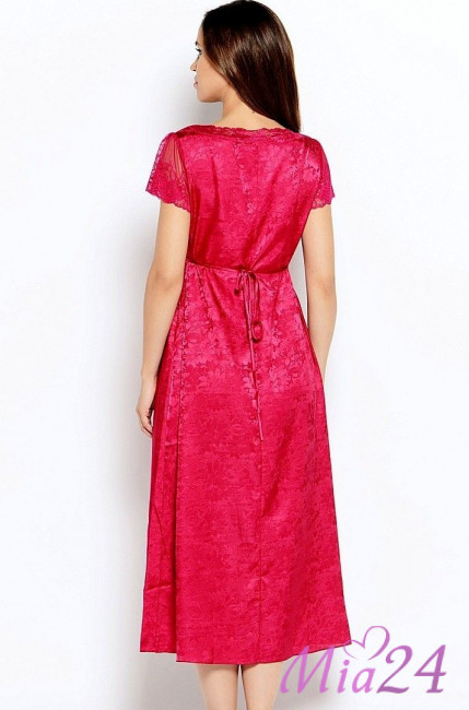 Сорочка женская длинная из жаккарда Mia-Mia "Anabel" 17118 бордовый Сорочка женская длинная из жаккарда Mia-Mia "Anabel" 17118 бордовый