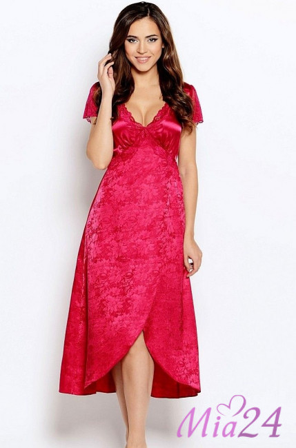 Сорочка женская длинная из жаккарда Mia-Mia "Anabel" 17118 бордовый Сорочка женская длинная из жаккарда Mia-Mia "Anabel" 17118 бордовый