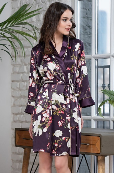 Халат домашний шелковый Mia-Amore "Magnolia" 3523