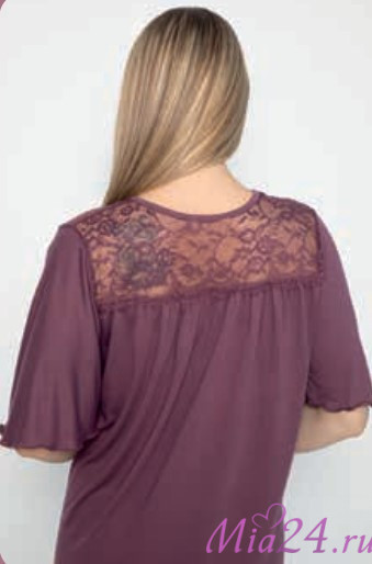 Сорочка женская из бамбука с вискозой с коротким рукавом  "Reina" 21104 кремовый 