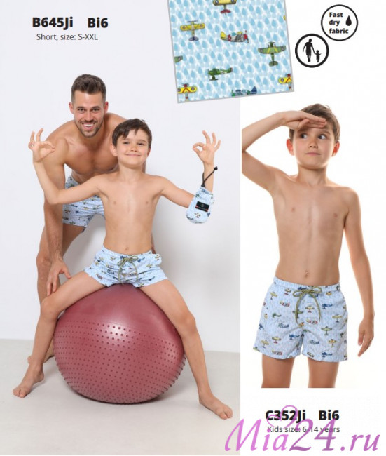 Плавки мужские B645JI Jolidon 25 шорты голубой/самолеты