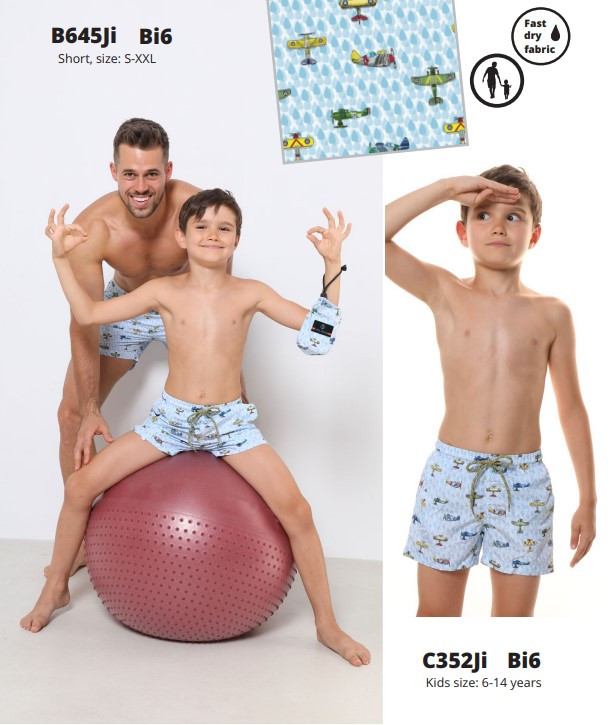 Плавки мужские B645JI Jolidon 25 шорты голубой/самолеты