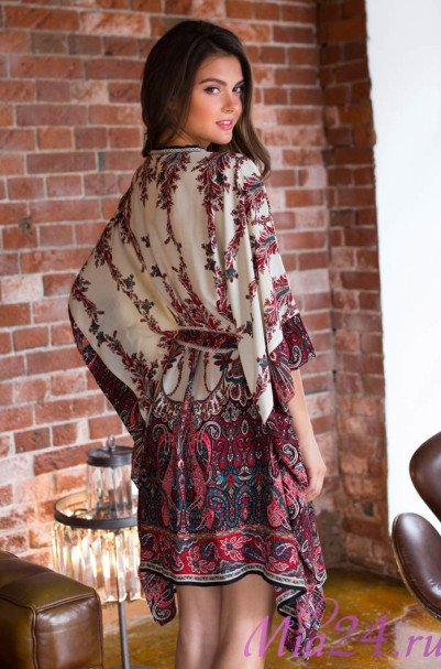 Халат женский из вискозы Mia-Mia "Shakira" 16077 красный