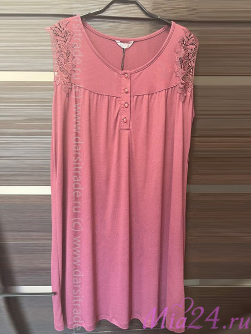 Сорочка женская из бамбука с вискозой с коротким рукавом  "Reina" 22141 