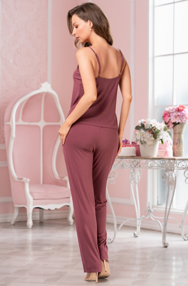 Комплект-тройка домашний женский из вискозы Mia-Amore "Leticia" 1676 какао 