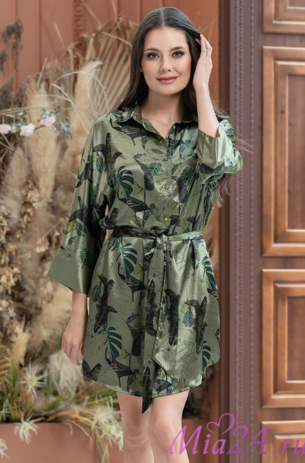 Халат шелковый женский на пуговицах Mia-Amore "Teana" 4007 Халат шелковый женский на пуговицах Mia-Amore "Teana" 4007