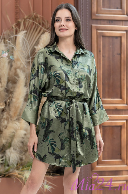 Халат шелковый женский на пуговицах Mia-Amore "Teana" 4007 Халат шелковый женский на пуговицах Mia-Amore "Teana" 4007