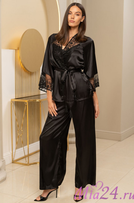 Комплект-тройка домашний женский шелковый Mia-Amore "Bagira" 4435