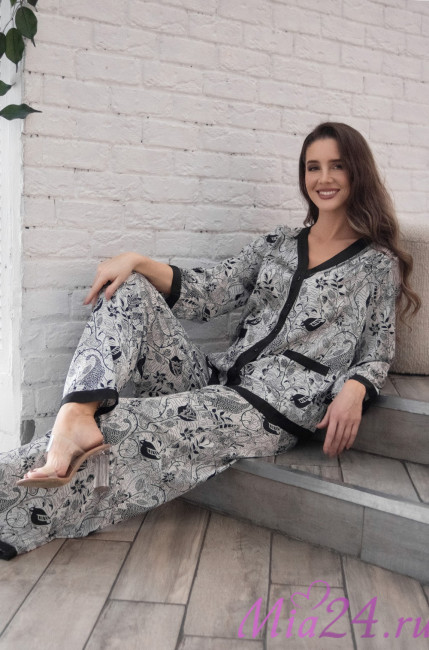 Комплект домашний женский шелковый с брюками Mia-Amore "Charline" 4096 Комплект домашний женский шелковый с брюками Mia-Amore "Charline" 4096