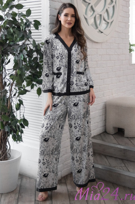 Комплект домашний женский шелковый с брюками Mia-Amore "Charline" 4096 Комплект домашний женский шелковый с брюками Mia-Amore "Charline" 4096