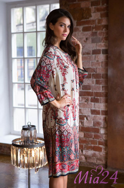 Туника домашняя женская из вискозы Mia-Mia "Shakira" 16075 красный Туника домашняя женская из вискозы Mia-Mia "Shakira" 16075 красный