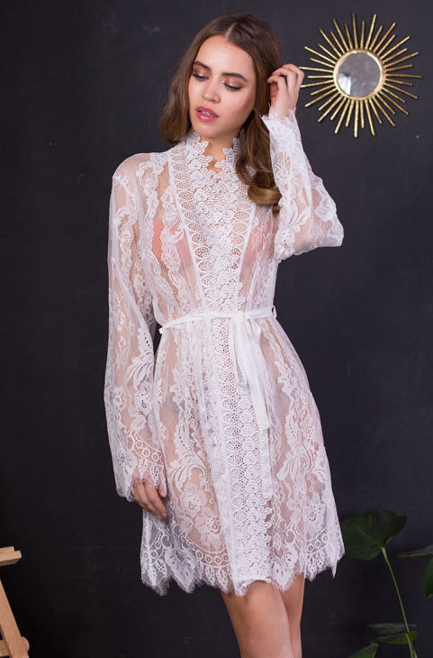 Кружевной халат Mia-Mia "Milana" 17663 шампань