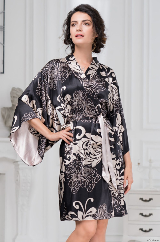 Халат женский Mia-Amore "Da Vinci" 8444 черный