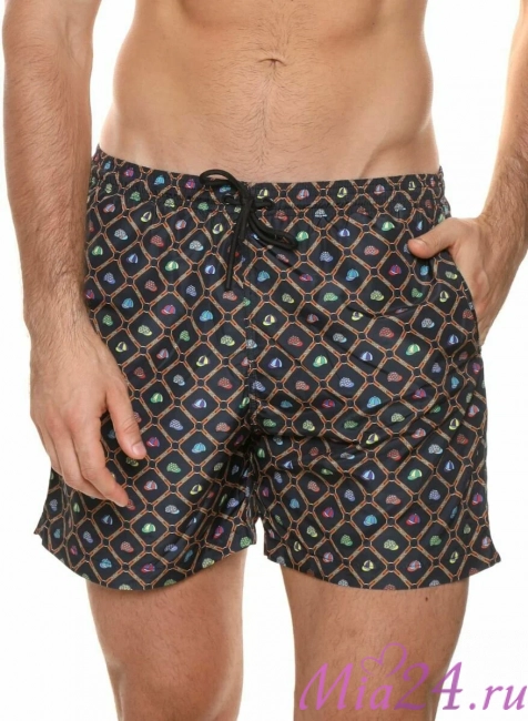 Плавки мужские B645JI Jolidon 25 шорты темно-синий/кепки