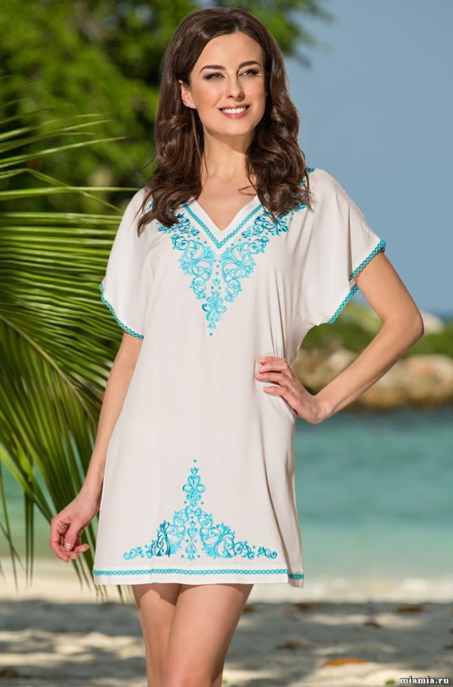 3074 Туника пляжная Dominicana white