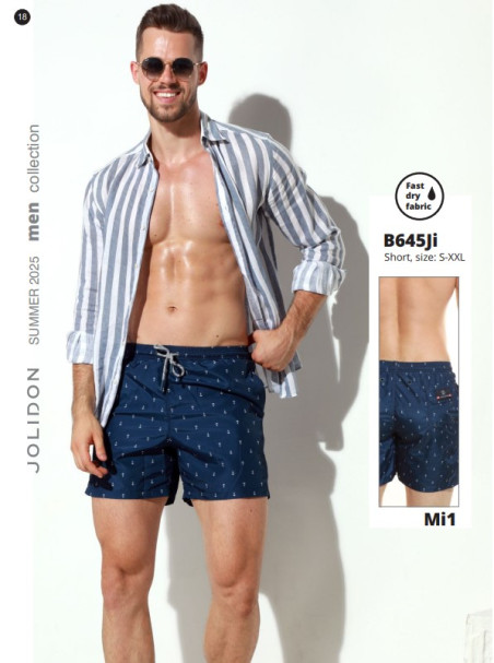 Плавки мужские B645JI Jolidon 25 шорты синий/якорь