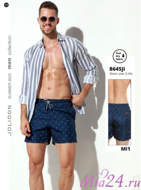 Плавки мужские B645JI Jolidon 25 шорты синий/якорь