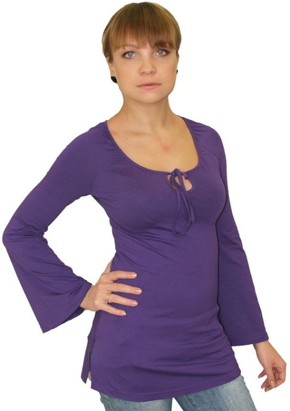 Туника женская с длинным рукавом Серебряная ладья 024 белый