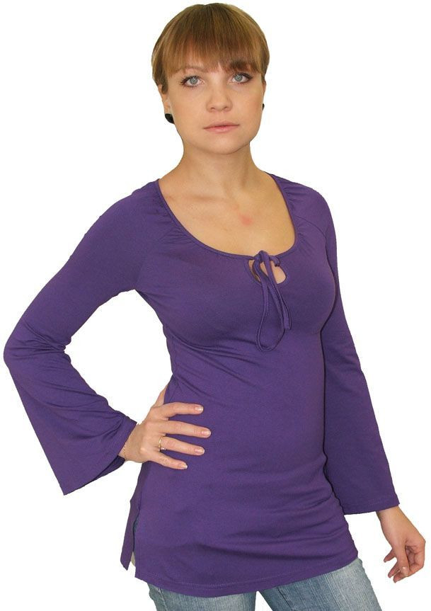 Туника женская с длинным рукавом Серебряная ладья 024 белый