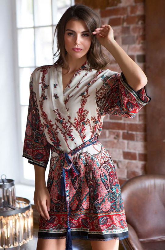 Халат женский из вискозы Mia-Mia "Shakira" 16073 красный