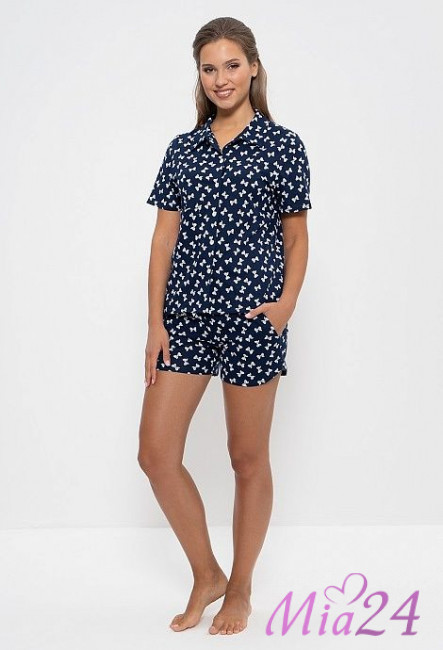 956 Комплект домашний с шортами "Cleo" синий