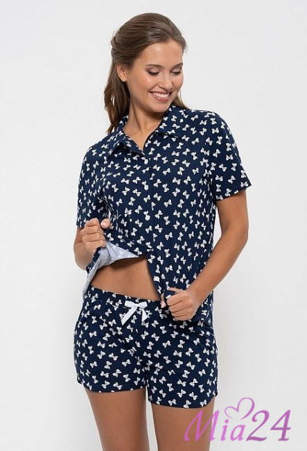 956 Комплект домашний с шортами "Cleo" синий