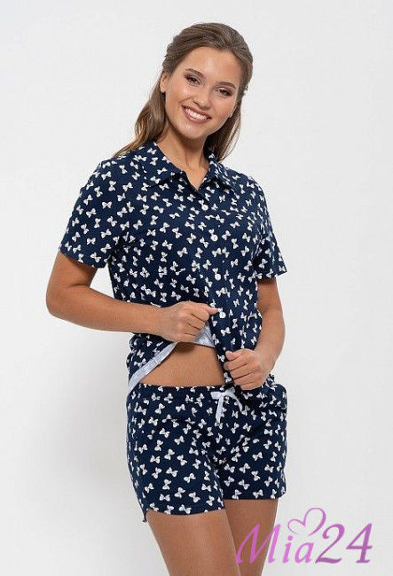 956 Комплект домашний с шортами "Cleo" синий