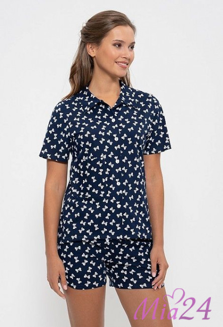956 Комплект домашний с шортами "Cleo" синий