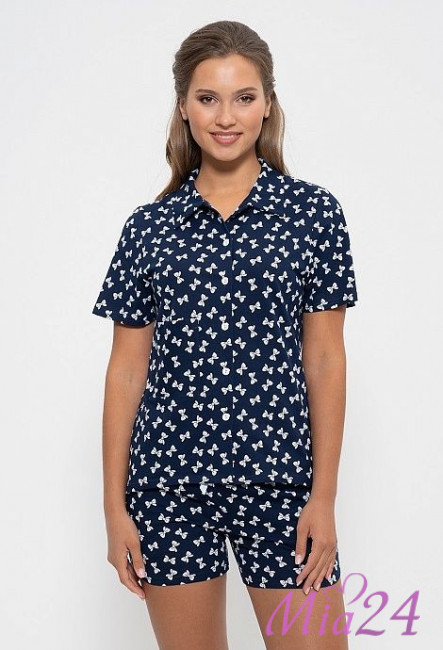 956 Комплект домашний с шортами "Cleo" синий