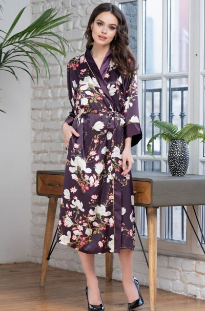 Халат длинный шелковый Mia-Amore "Magnolia" 3529