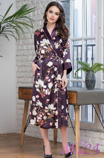 Халат длинный шелковый Mia-Amore "Magnolia" 3529 Халат длинный шелковый Mia-Amore "Magnolia" 3529