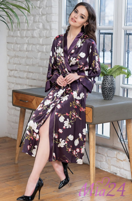 Халат длинный шелковый Mia-Amore "Magnolia" 3529 Халат длинный шелковый Mia-Amore "Magnolia" 3529