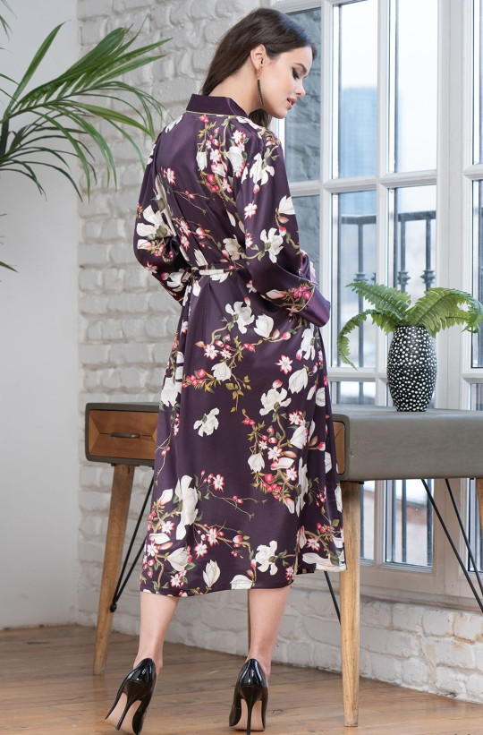 Халат длинный шелковый Mia-Amore "Magnolia" 3529