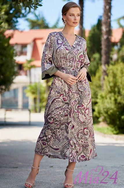 Халат женский длинный шелковый Mia-Amore "Estel" 3619