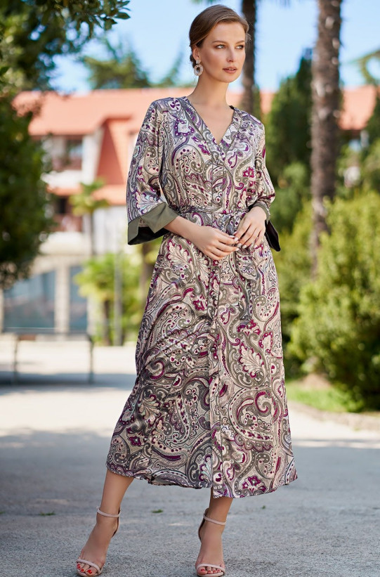 Халат женский длинный шелковый Mia-Amore "Estel" 3619