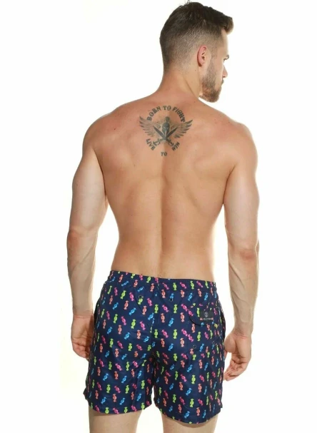 Плавки мужские B645JI Jolidon 25 шорты темно-синий/конфета
