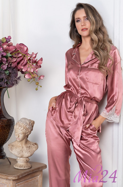 Комплект домашний шелковый Mia-Amore "Marilin Deluxe" 3546 чайная роза Комплект домашний шелковый Mia-Amore "Marilin Deluxe" 3546 чайная роза