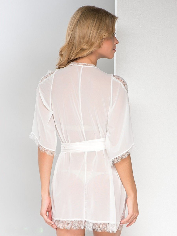 Халат женский из сетки с кружевом Mia-Mia "Elegance" 2009 белый