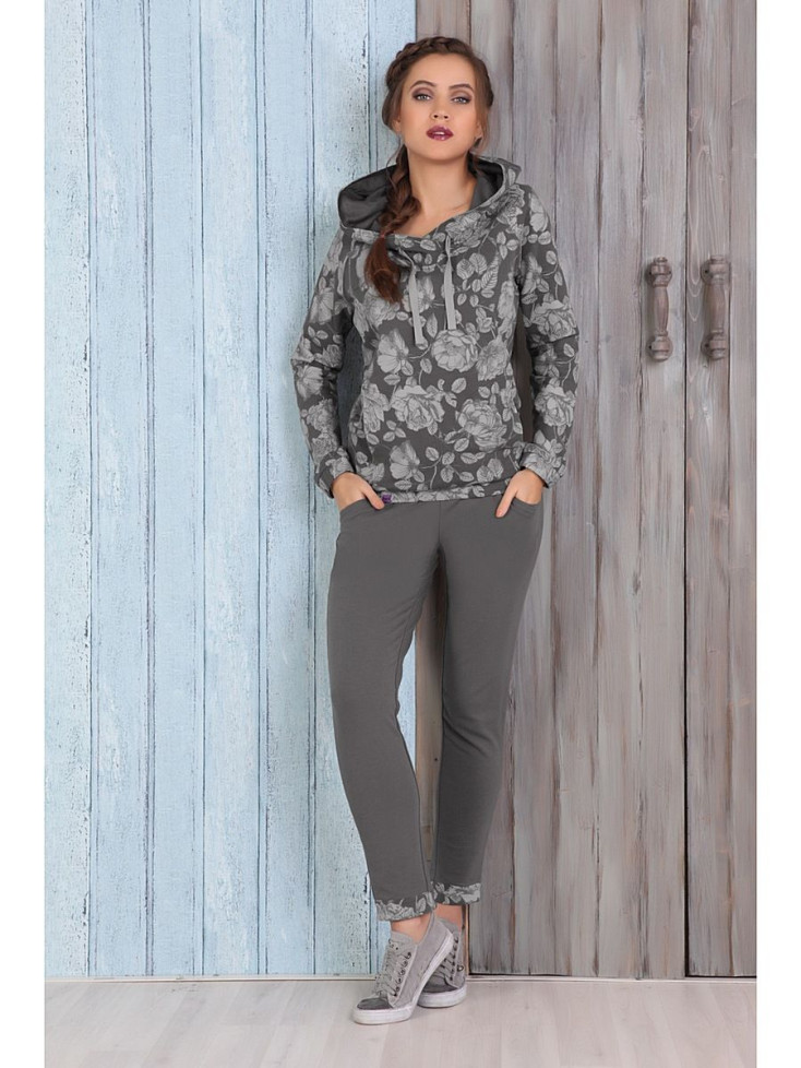 1502 Костюм трикотажный Amber Queen серый