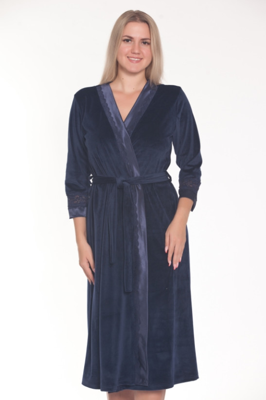 Халат велюровый женский Весталия 3774 синий