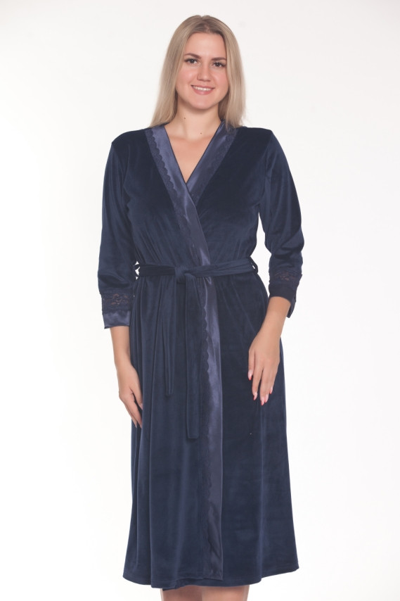 Халат велюровый женский Весталия 3774 синий