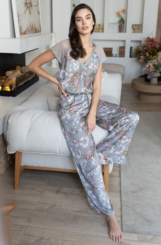 Комплект домашний женский из шелка с вискозой Mia-Amore "Amely" 5046 серый 
