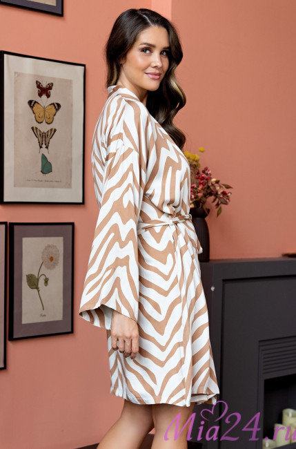 Халат женский из вискозы с шелком Mia-Amore "Seville" 5063 бежевый