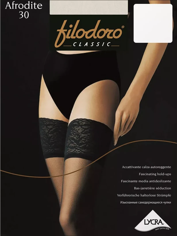 Чулки женские Filodoro Afrodite 30 den белый (bianco)