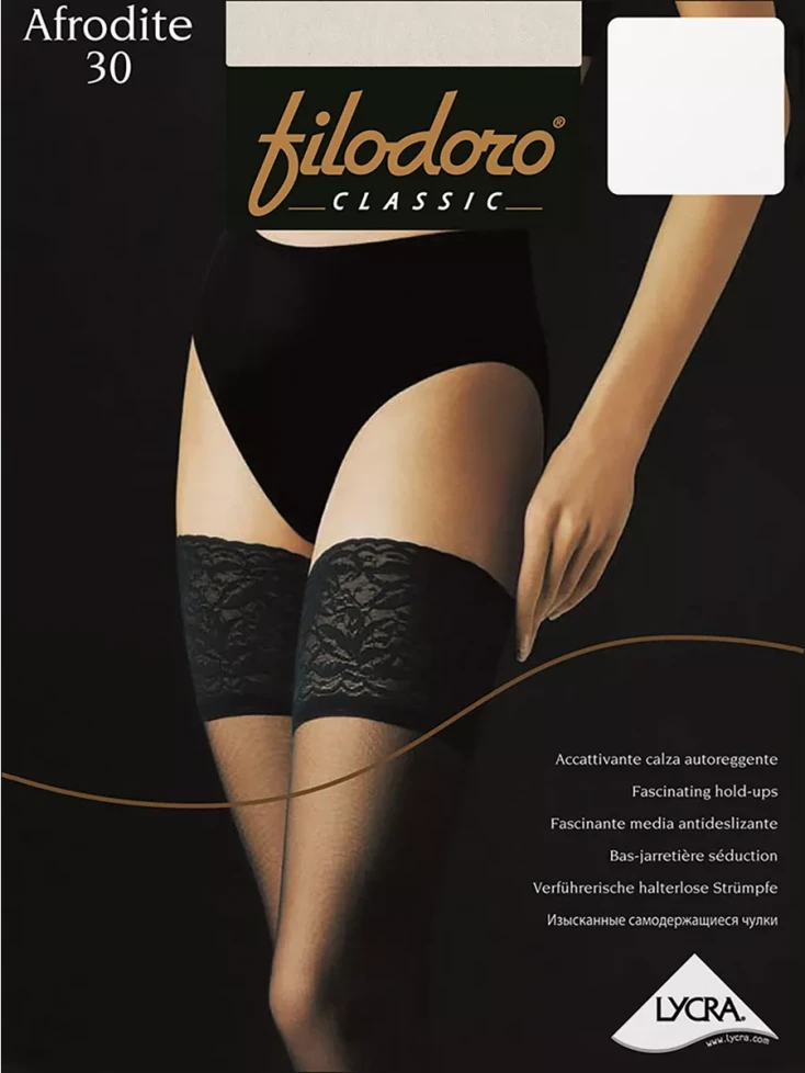 Чулки женские Filodoro Afrodite 30 den белый (bianco)