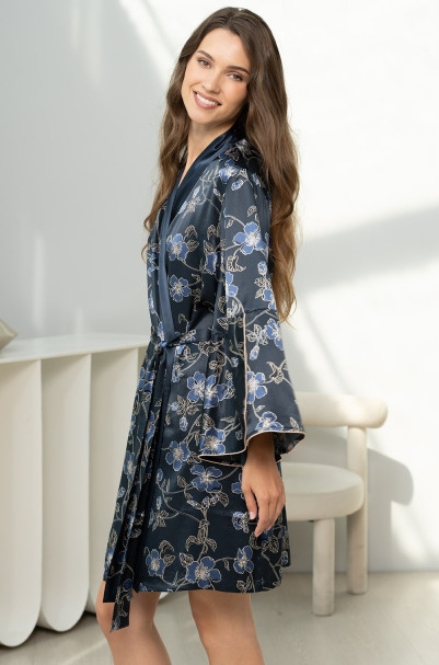 Халат короткий женский шелковый Mia-Amore "Roxolana" 4373
