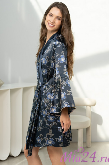Халат короткий женский шелковый Mia-Amore "Roxolana" 4373