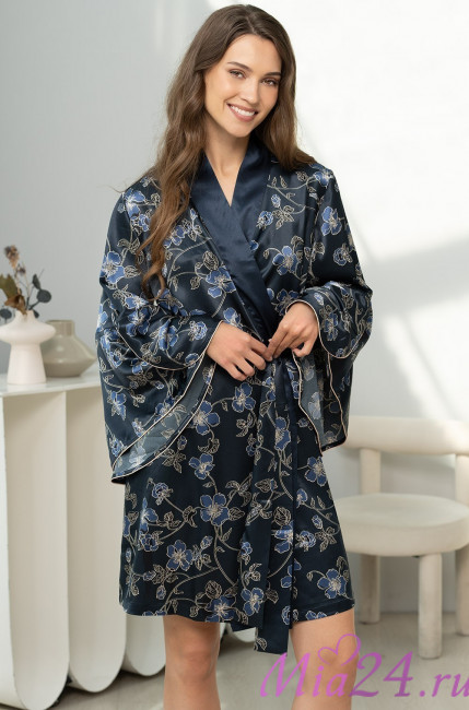 Халат короткий женский шелковый Mia-Amore "Roxolana" 4373