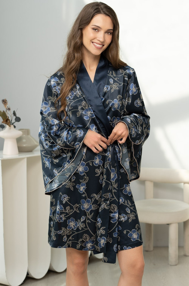 Халат короткий женский шелковый Mia-Amore "Roxolana" 4373